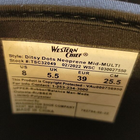 WESTERN CHIEF RUBBER POLKA RAIN BOOTS - Picture 5 of 15